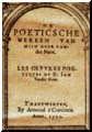 [ Fig. 11: voorpagina Poeticsche Werken : onder illustratie: MPM R.7.2. ]